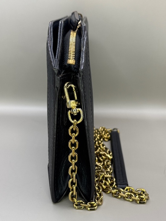 MCM Black Clutch with Gold Chain - Picture 4 of 10